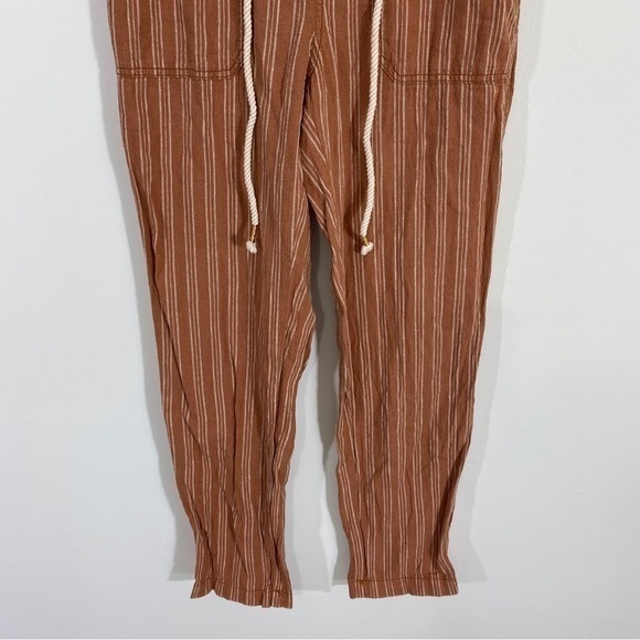 Anthropologie XS Linen‎ Blend Relaxed Fit Pants Orange Striped - Picture 4 of 11